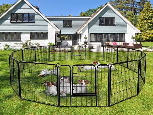 40 Dog Fence with Door, 168 Panels Dog Playpen for Outside Large Dogs, Portable Pet Playpen