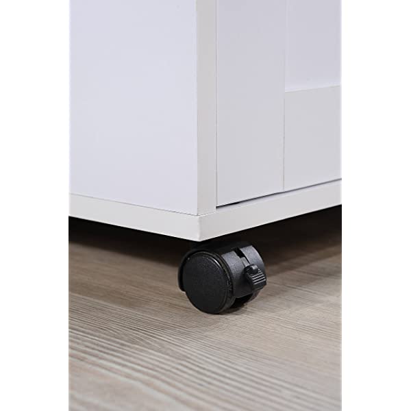 Hodedah Kitchen Island with Spice Rack, Towel Rack & Drawer, Black with Beech Top Black-beech