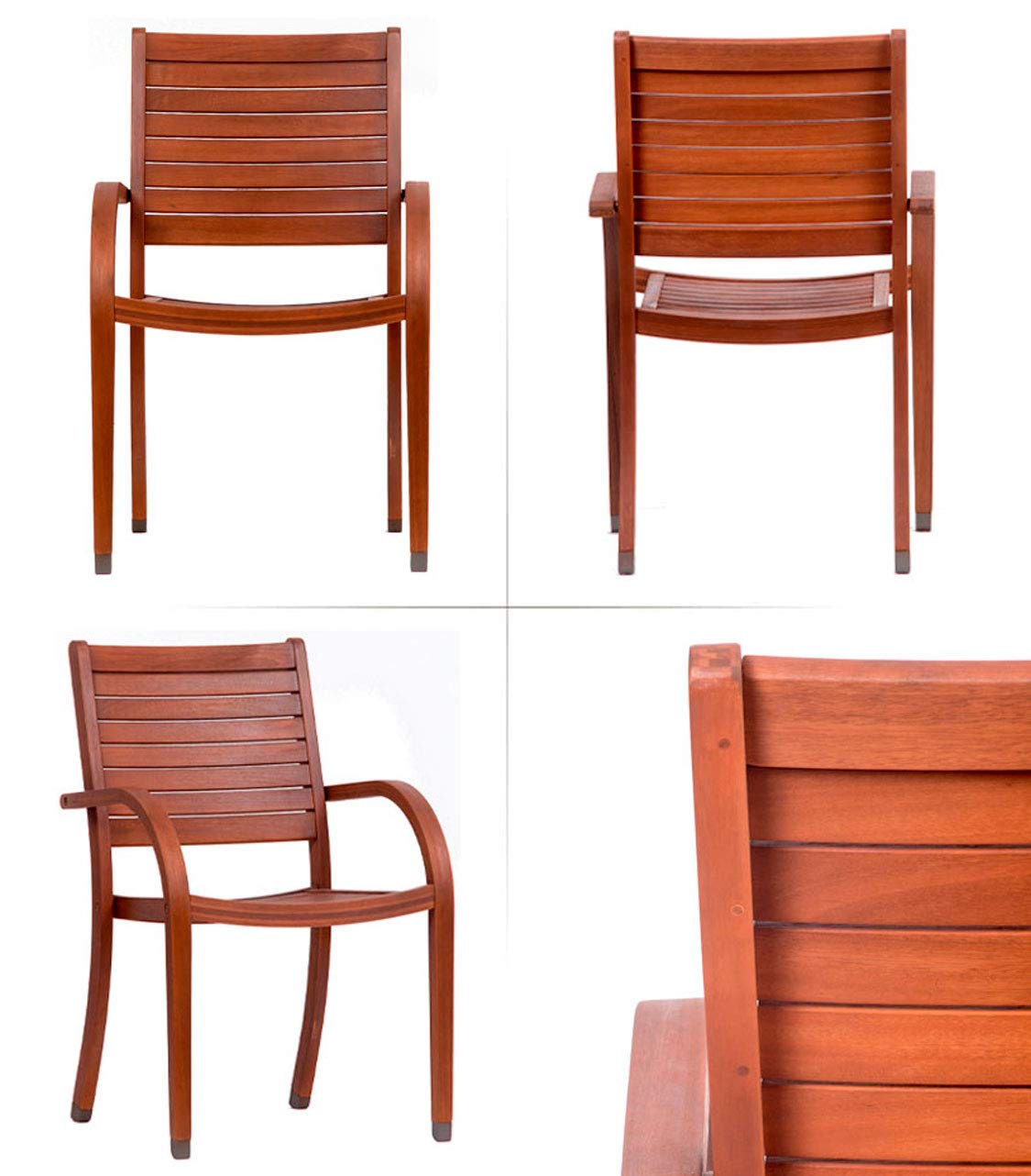 【Furniture】5 Piece Round Patio Dining Set | Eucalyptus Wood | Ideal for Outdoors and Indoors