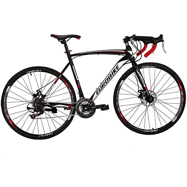 Eurobike 21 Speed Shifting System Road Bike 49/54/56 cm Frame 700C Wheel Adult Road Bicycle Black/white 30rim 54cm