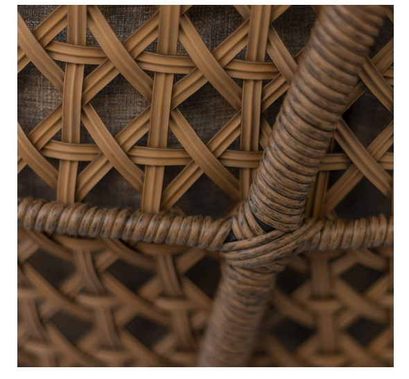 Walker Edison Estrella Modern 2 Piece Rattan Scoop Chair Set, Set of 2, Natural