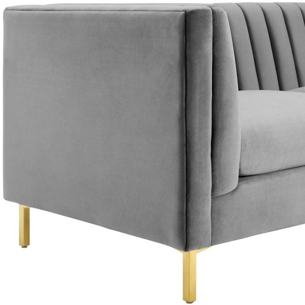 Ingenuity Channel Tufted Velvet Sofa