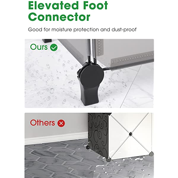 Puroma Cube Storage Organizer 6-Cube Closet Storage Shelves with Wooden Mallet DIY Closet Cabinet Bookshelf Plastic Square Organizer Shelving for Home, Office, Bedroom - Black Black Medium