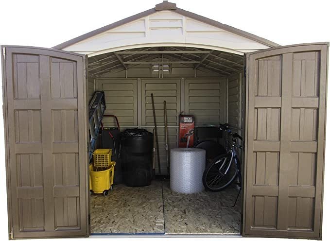 8' x 8' Plastic Garden Shed, Fire Retardant and Weatherproof, Ado Color